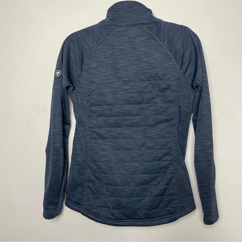 ARIAT vanquish full zip grey/blue jacket with ariat tek, size small - Picture 4 of 11